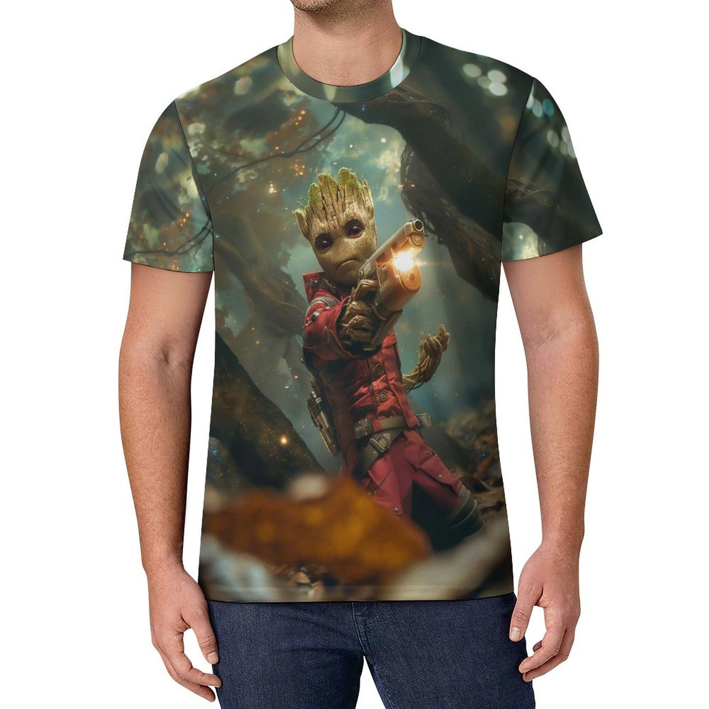 GROOT AS STARLORD 120gsm Short Sleeve All Over Print T-Shirt OMDT01 (All-Over Printing)