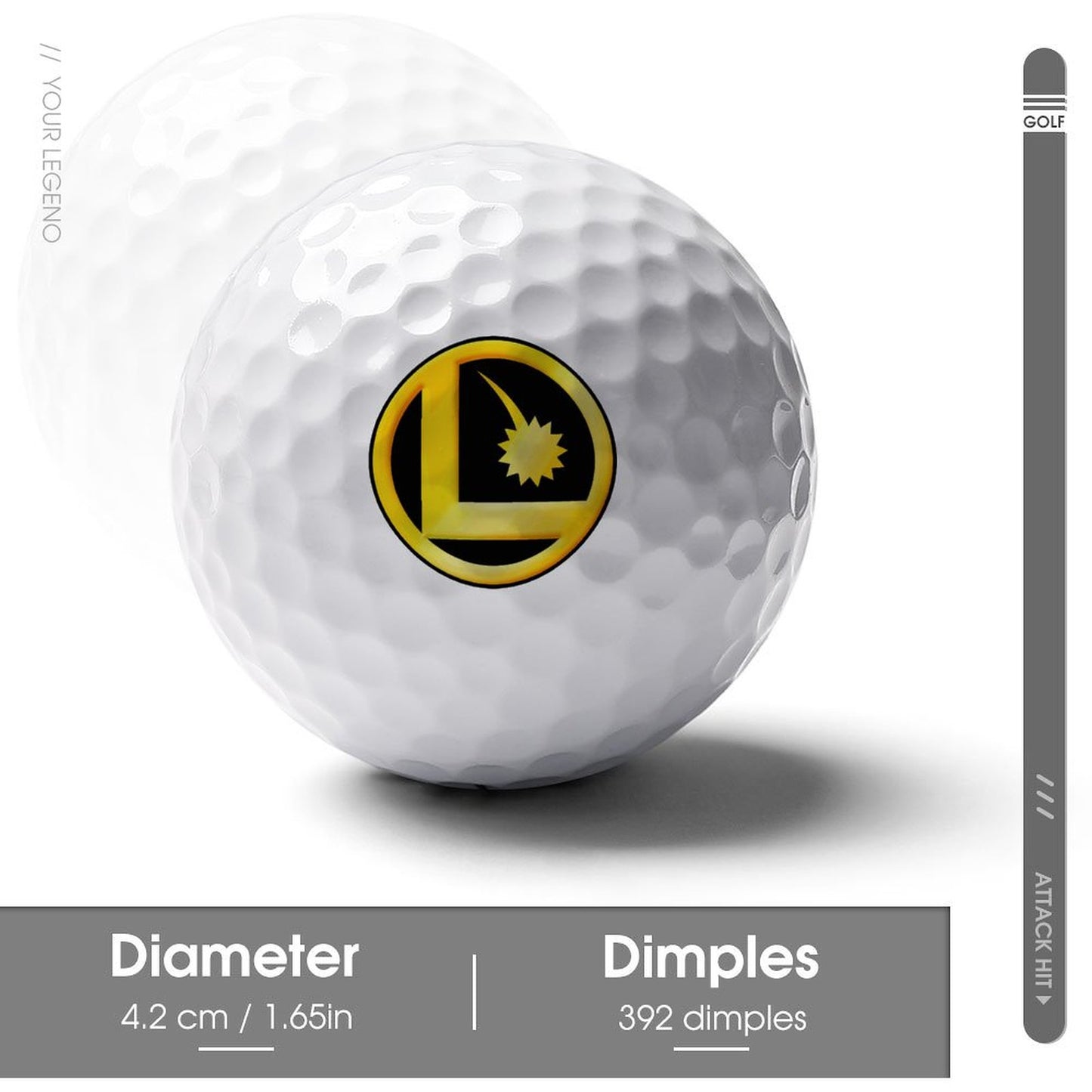 LEGION L LOGO Golf Printing Ball