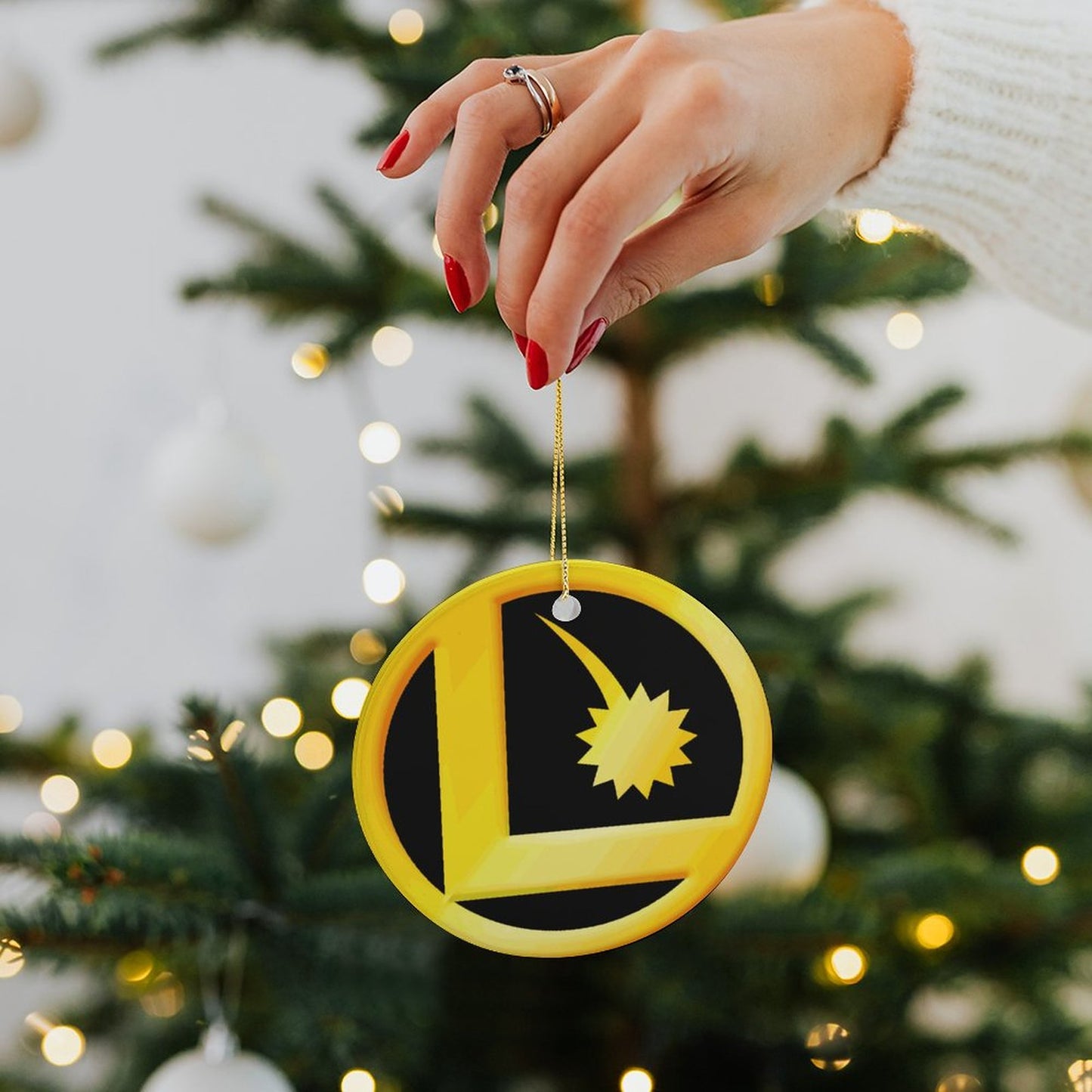 LEGION l LOGO Round Ceramic Christmas Decorations