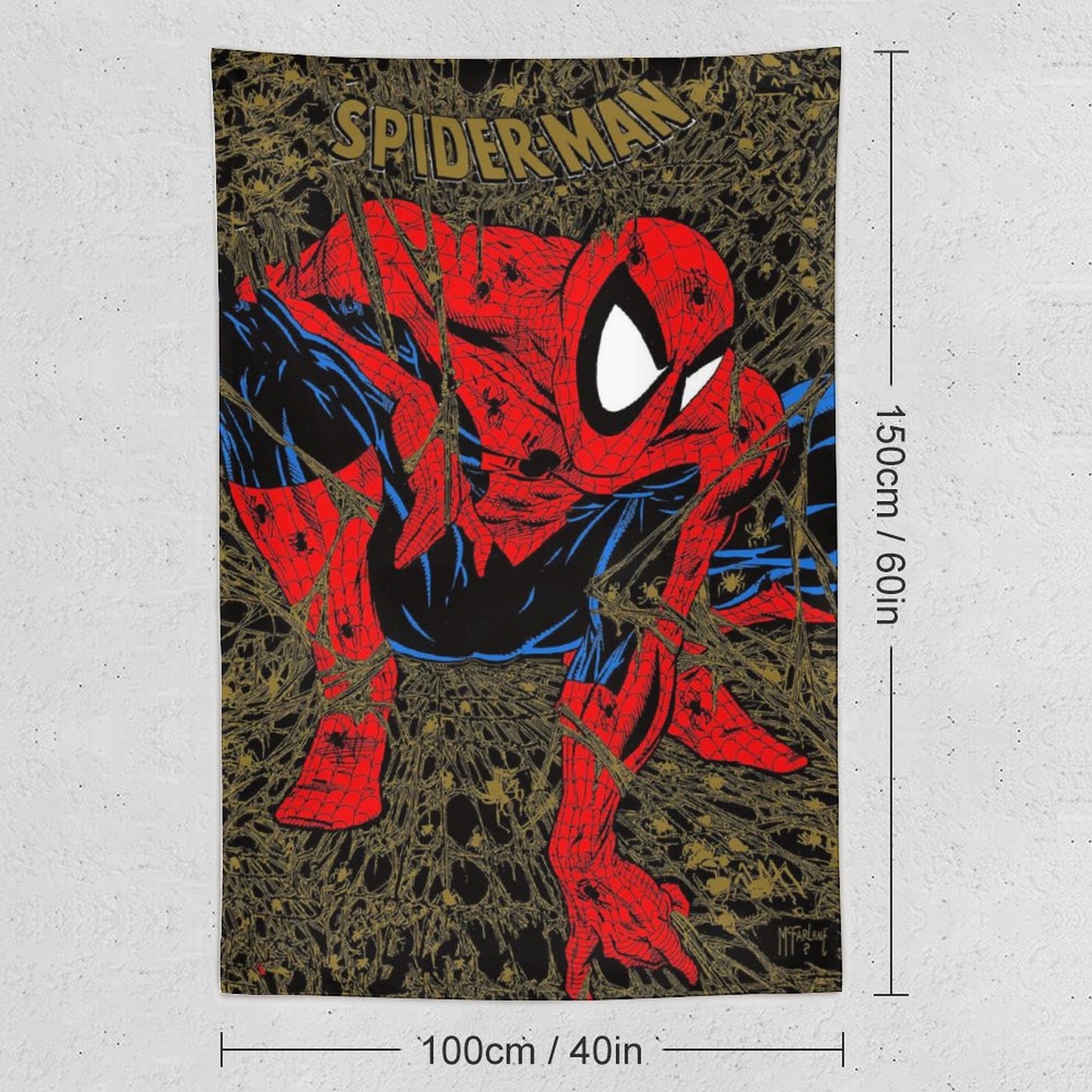 SPIDER-MAN GOLD Wall Art with Vertical Tapestry